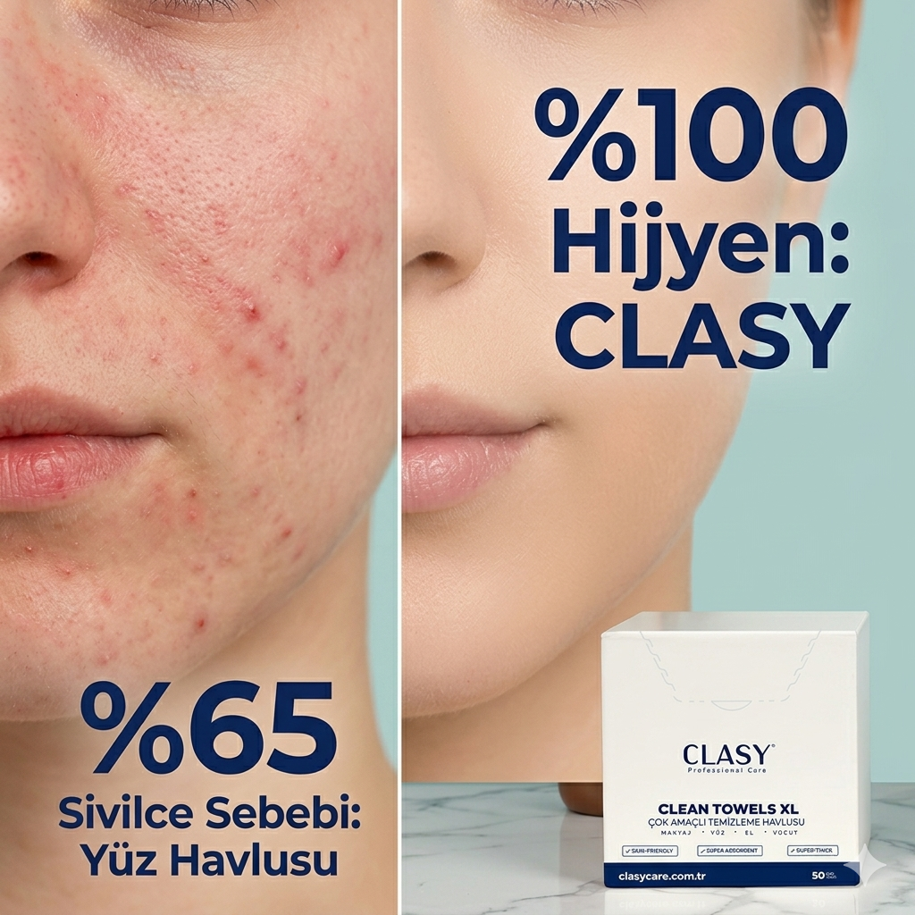 Clasy® Hijyenik Yüz Ve Makyaj Temizleme Bakım Havlusu